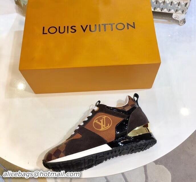 Classic Fake Louis Vuitton Run Away Sneakers LV92243 Damier Ebene Canvas Black