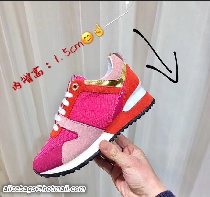 Famous Brand Louis Vuitton Run Away Sneakers LV92245 Fuchsia