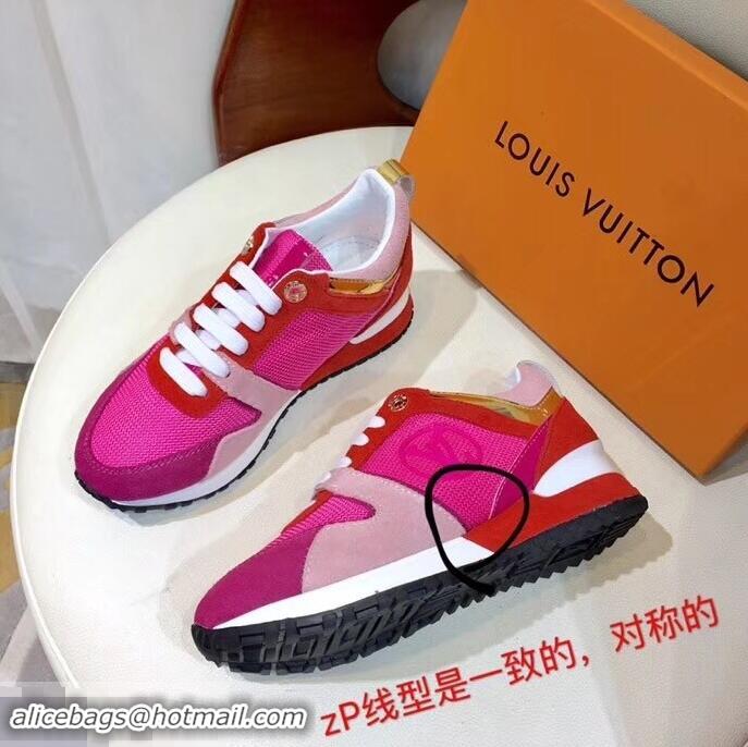 Famous Brand Louis Vuitton Run Away Sneakers LV92245 Fuchsia