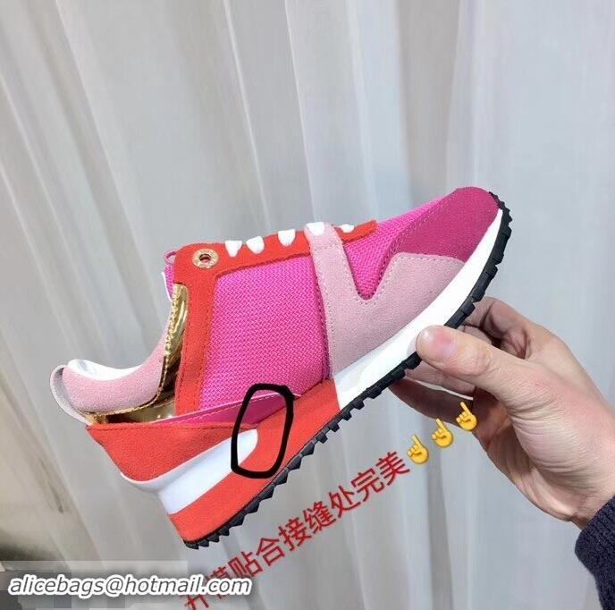 Famous Brand Louis Vuitton Run Away Sneakers LV92245 Fuchsia