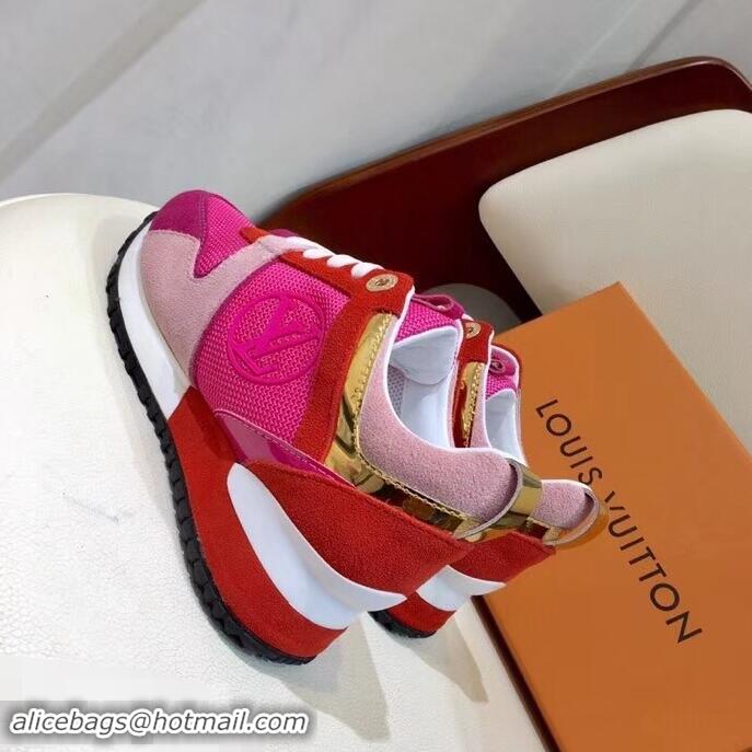 Famous Brand Louis Vuitton Run Away Sneakers LV92245 Fuchsia