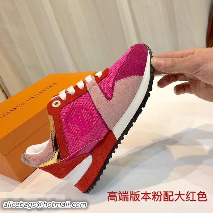 Famous Brand Louis Vuitton Run Away Sneakers LV92245 Fuchsia