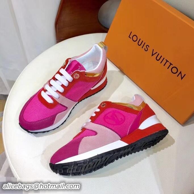 Famous Brand Louis Vuitton Run Away Sneakers LV92245 Fuchsia