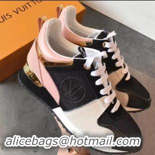 Practical Replicas Louis Vuitton Run Away Sneakers LV92200 Black/White/Pink