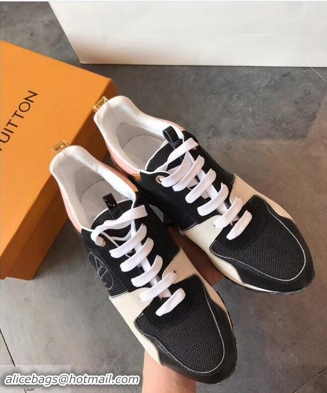 Practical Replicas Louis Vuitton Run Away Sneakers LV92200 Black/White/Pink