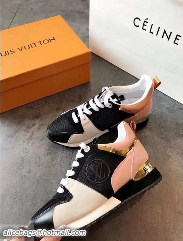 Practical Replicas Louis Vuitton Run Away Sneakers LV92200 Black/White/Pink