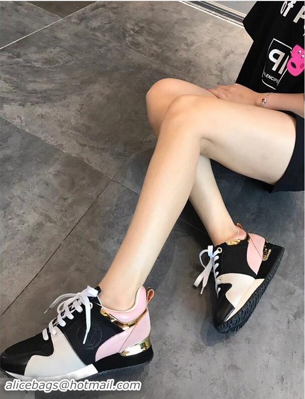 Practical Replicas Louis Vuitton Run Away Sneakers LV92200 Black/White/Pink