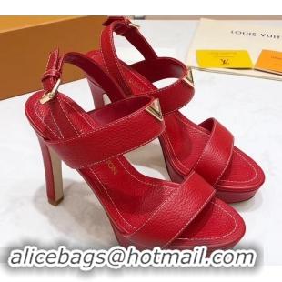 Low Cost Louis Vuitton Heel 10.5cm Platform 2cm New Wave Sandals LV91901 Red 2019