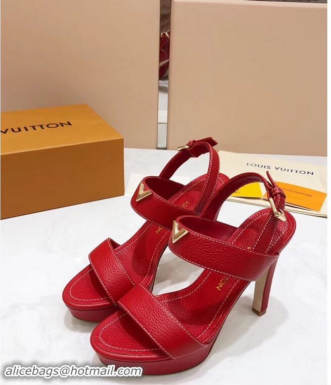 Low Cost Louis Vuitton Heel 10.5cm Platform 2cm New Wave Sandals LV91901 Red 2019