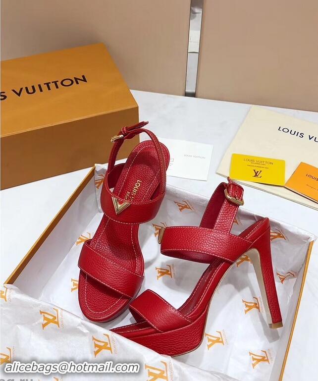 Low Cost Louis Vuitton Heel 10.5cm Platform 2cm New Wave Sandals LV91901 Red 2019