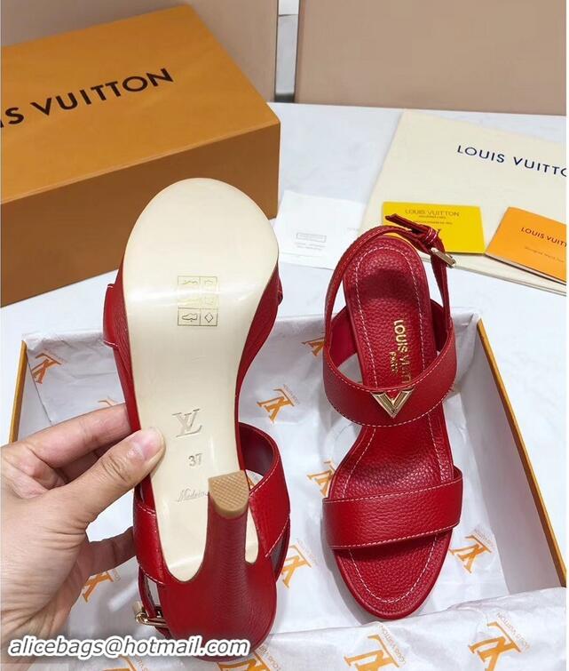 Low Cost Louis Vuitton Heel 10.5cm Platform 2cm New Wave Sandals LV91901 Red 2019