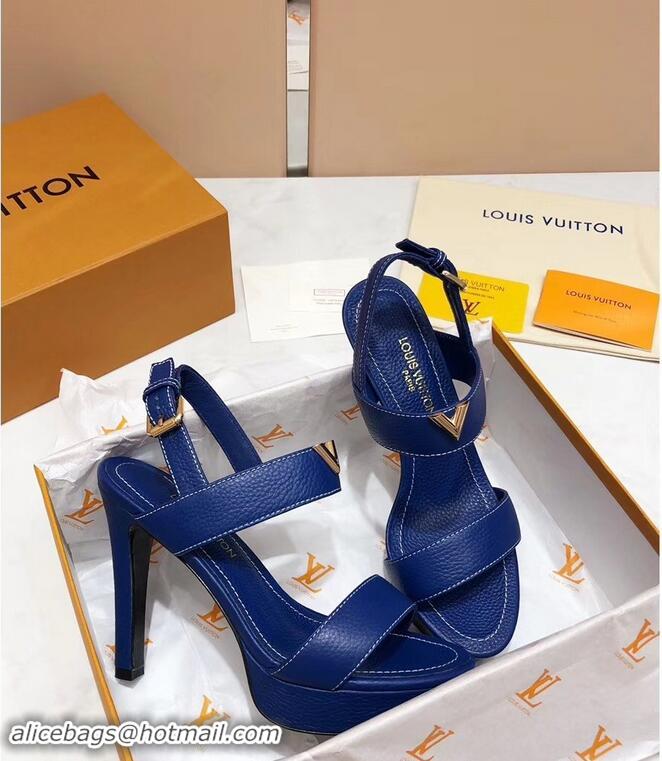 Discount Louis Vuitton Heel 10.5cm Platform 2cm New Wave Sandals LV91901 Blue 2019