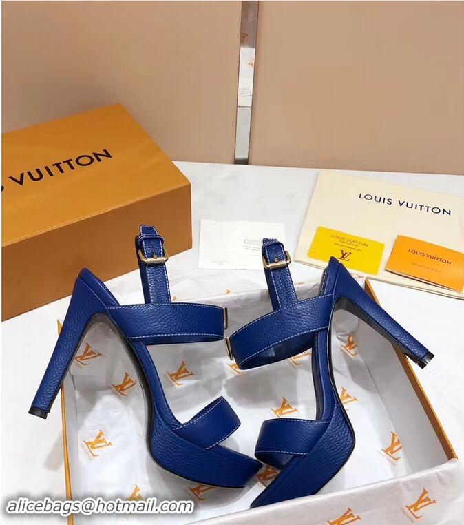 Discount Louis Vuitton Heel 10.5cm Platform 2cm New Wave Sandals LV91901 Blue 2019