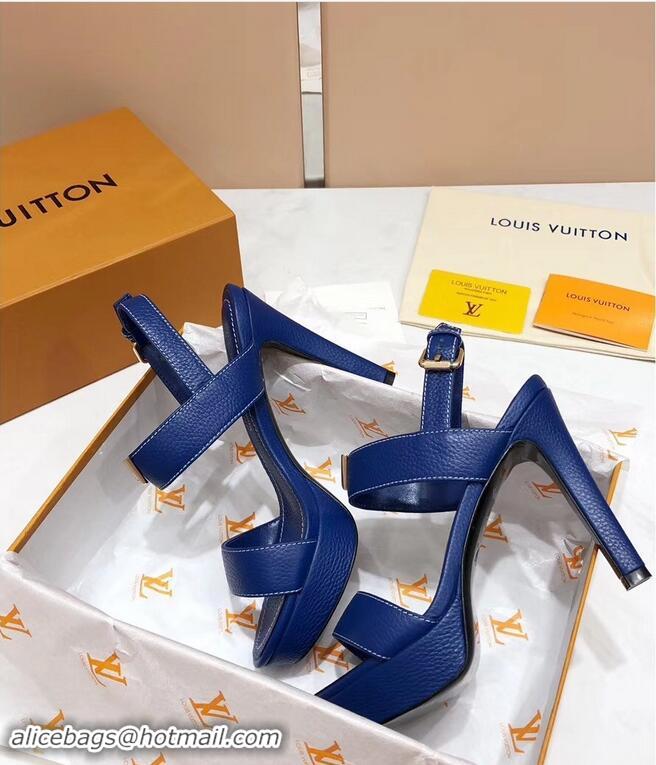 Discount Louis Vuitton Heel 10.5cm Platform 2cm New Wave Sandals LV91901 Blue 2019