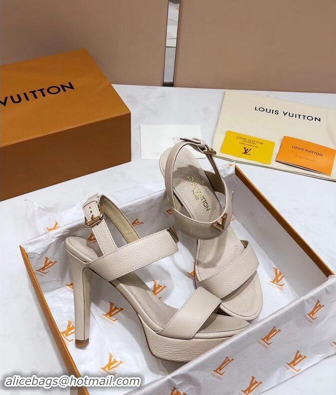 Promotional Louis Vuitton Heel 10.5cm Platform 2cm New Wave Sandals LV91901 Creamy 2019