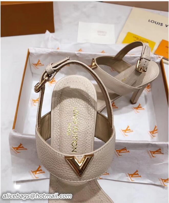 Promotional Louis Vuitton Heel 10.5cm Platform 2cm New Wave Sandals LV91901 Creamy 2019