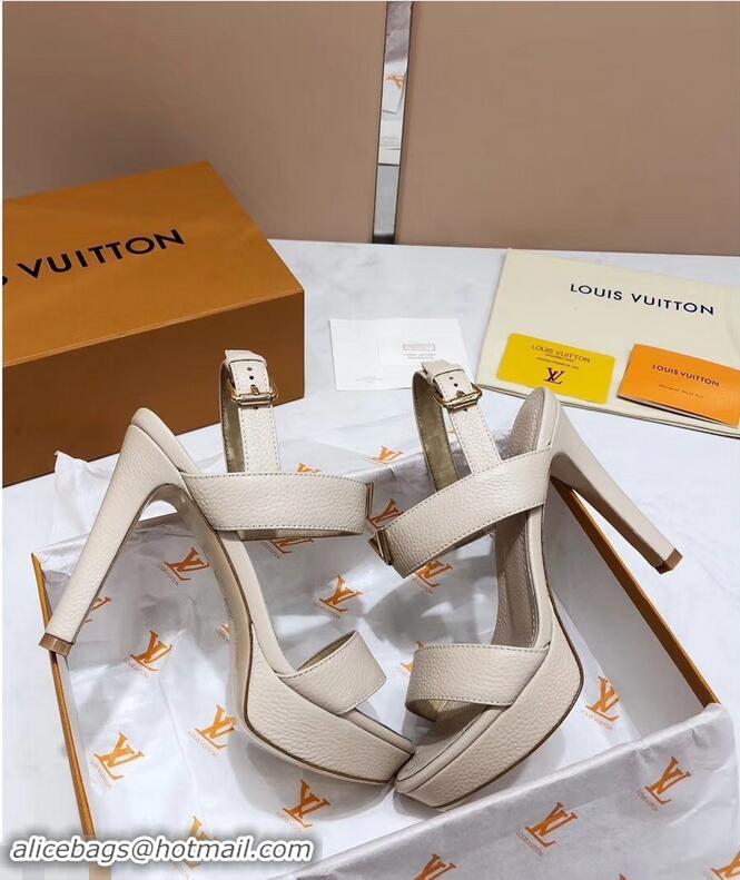 Promotional Louis Vuitton Heel 10.5cm Platform 2cm New Wave Sandals LV91901 Creamy 2019