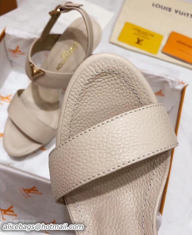 Promotional Louis Vuitton Heel 10.5cm Platform 2cm New Wave Sandals LV91901 Creamy 2019