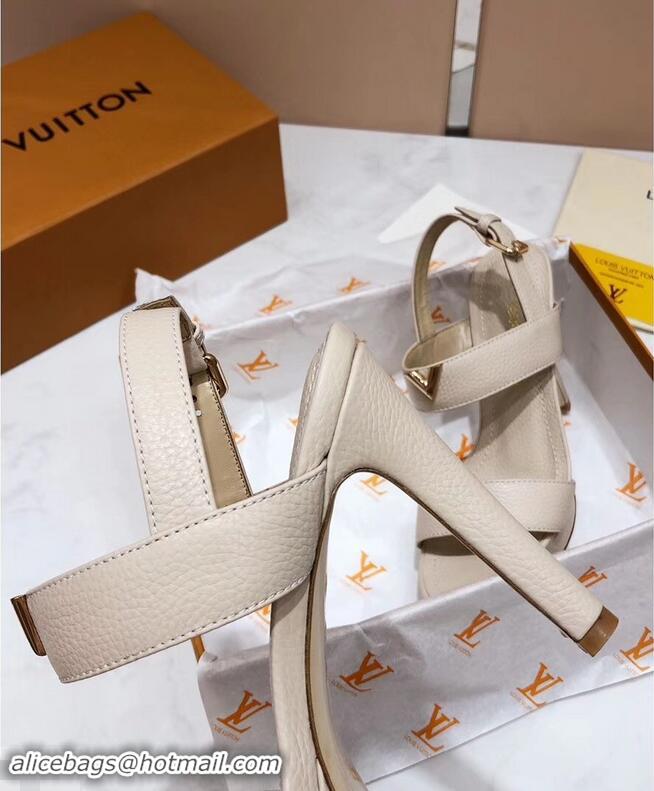 Promotional Louis Vuitton Heel 10.5cm Platform 2cm New Wave Sandals LV91901 Creamy 2019