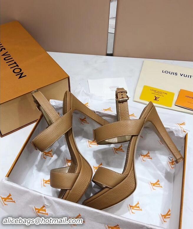 Best Price Louis Vuitton Heel 10.5cm Platform 2cm New Wave Sandals LV91901 Apricot 2019