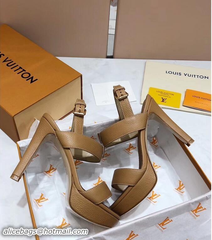 Best Price Louis Vuitton Heel 10.5cm Platform 2cm New Wave Sandals LV91901 Apricot 2019