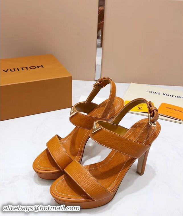 Grade Design Louis Vuitton Heel 10.5cm Platform 2cm New Wave Sandals LV91901 Khaki 2019