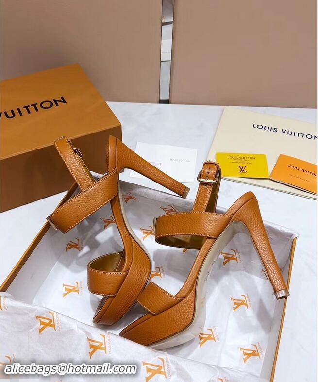 Grade Design Louis Vuitton Heel 10.5cm Platform 2cm New Wave Sandals LV91901 Khaki 2019