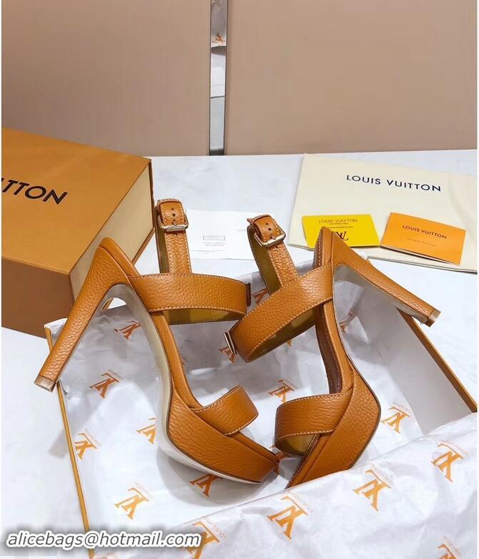 Grade Design Louis Vuitton Heel 10.5cm Platform 2cm New Wave Sandals LV91901 Khaki 2019