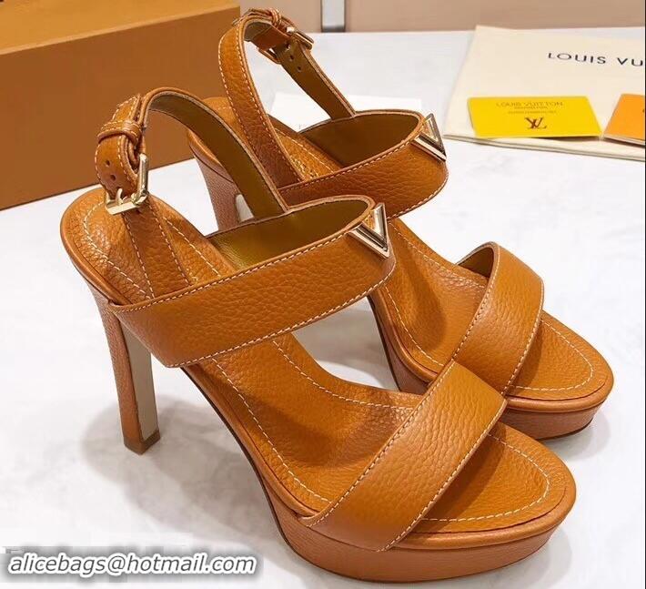 Grade Design Louis Vuitton Heel 10.5cm Platform 2cm New Wave Sandals LV91901 Khaki 2019