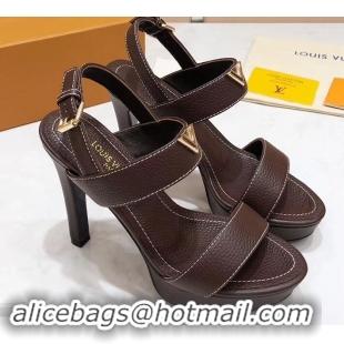 Luxury Design Louis Vuitton Heel 10.5cm Platform 2cm New Wave Sandals LV91901 Coffee 2019