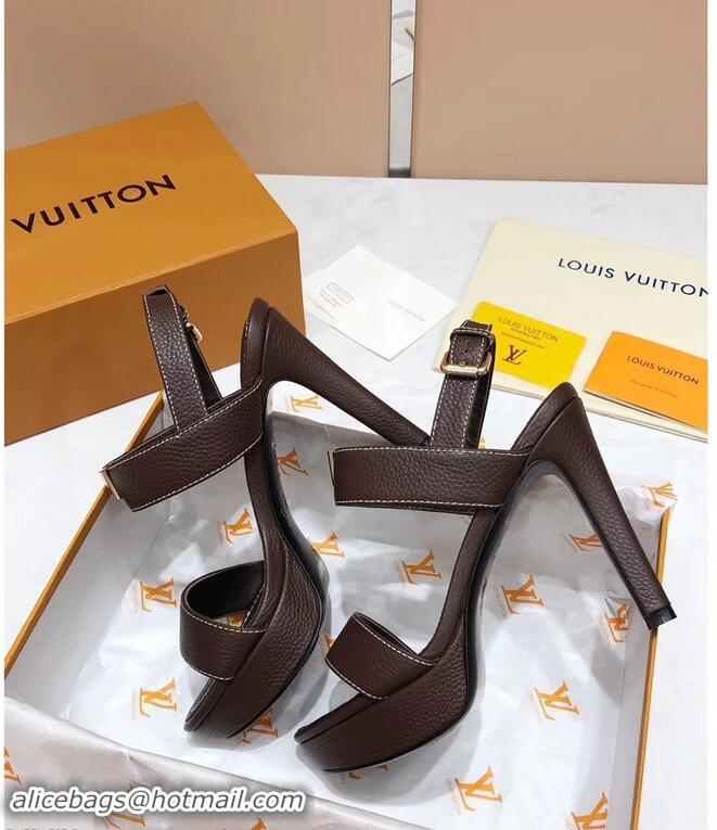 Luxury Design Louis Vuitton Heel 10.5cm Platform 2cm New Wave Sandals LV91901 Coffee 2019