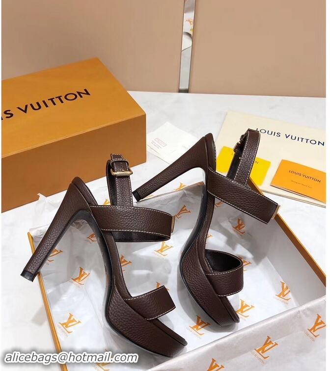 Luxury Design Louis Vuitton Heel 10.5cm Platform 2cm New Wave Sandals LV91901 Coffee 2019