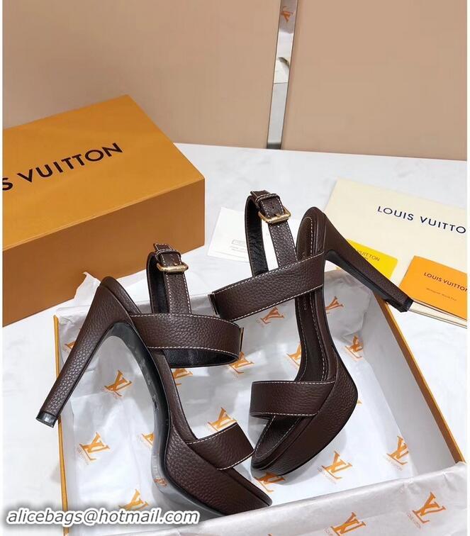 Luxury Design Louis Vuitton Heel 10.5cm Platform 2cm New Wave Sandals LV91901 Coffee 2019