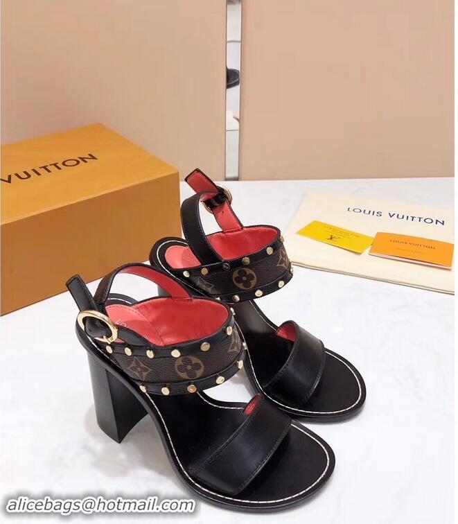 Discount Louis Vuitton Studs Heel 10cm Passenger Sandals LV92909 Monogram Canvas 2019