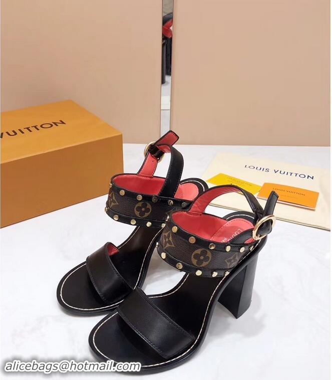 Discount Louis Vuitton Studs Heel 10cm Passenger Sandals LV92909 Monogram Canvas 2019