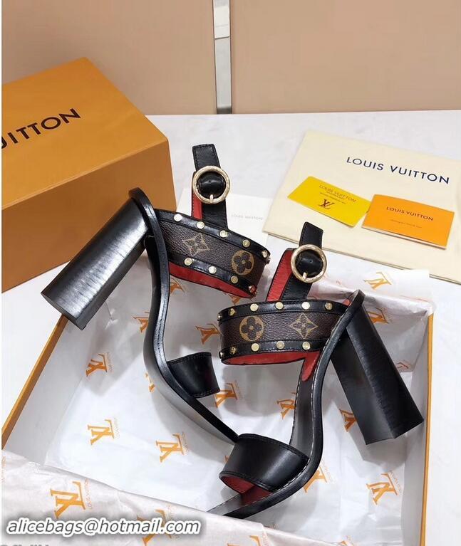 Discount Louis Vuitton Studs Heel 10cm Passenger Sandals LV92909 Monogram Canvas 2019