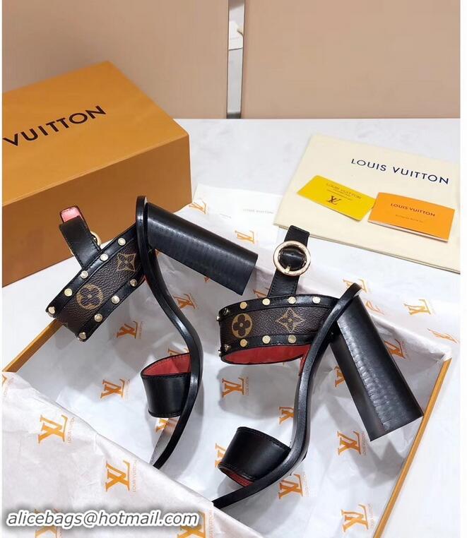 Discount Louis Vuitton Studs Heel 10cm Passenger Sandals LV92909 Monogram Canvas 2019