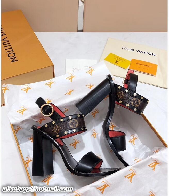 Discount Louis Vuitton Studs Heel 10cm Passenger Sandals LV92909 Monogram Canvas 2019