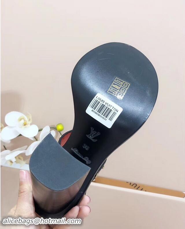 Discount Louis Vuitton Studs Heel 10cm Passenger Sandals LV92909 Monogram Canvas 2019