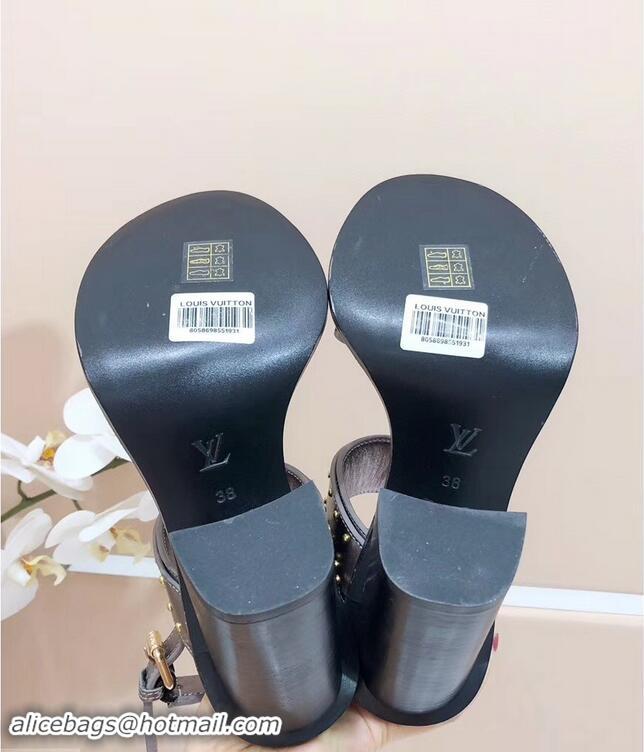 New Cheap Louis Vuitton Studs Heel 10cm Passenger Sandals LV92909 Silver 2019