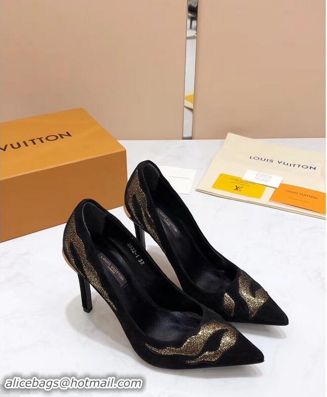 ​Discount Louis Vuitton Heel 10.5cm Eyeline Pumps Python LV91912 Pattern Black 2019