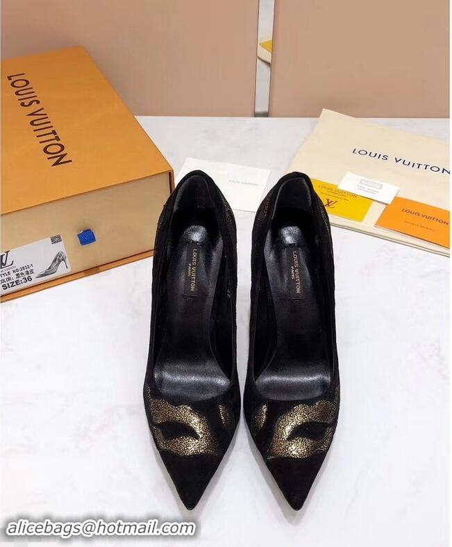 ​Discount Louis Vuitton Heel 10.5cm Eyeline Pumps Python LV91912 Pattern Black 2019