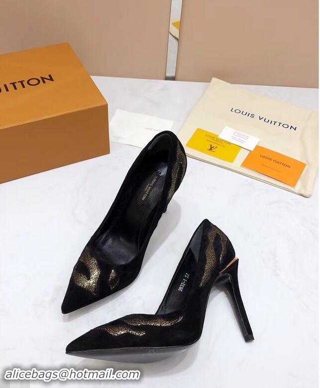 ​Discount Louis Vuitton Heel 10.5cm Eyeline Pumps Python LV91912 Pattern Black 2019