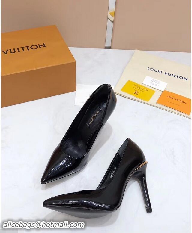 Buy Replicas Louis Vuitton Heel 10.5cm Eyeline Pumps LV91915 Patent Black 2019