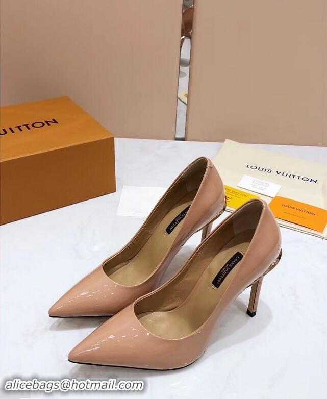 Buy Best Louis Vuitton Heel 10.5cm Eyeline Pumps LV91915 Patent Apricot 2019