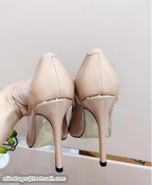 Buy Best Louis Vuitton Heel 10.5cm Eyeline Pumps LV91915 Patent Apricot 2019