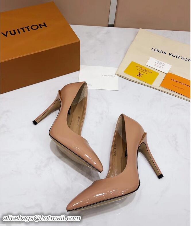 Buy Best Louis Vuitton Heel 10.5cm Eyeline Pumps LV91915 Patent Apricot 2019