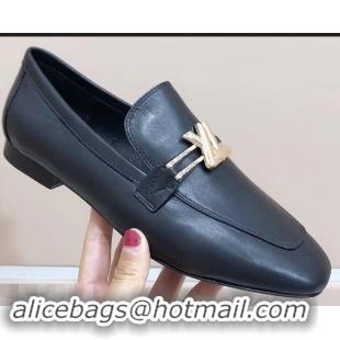 Promotional Louis Vuitton Upper Case Flat Loafer 1A4EV9 Calf Leather Black 2019