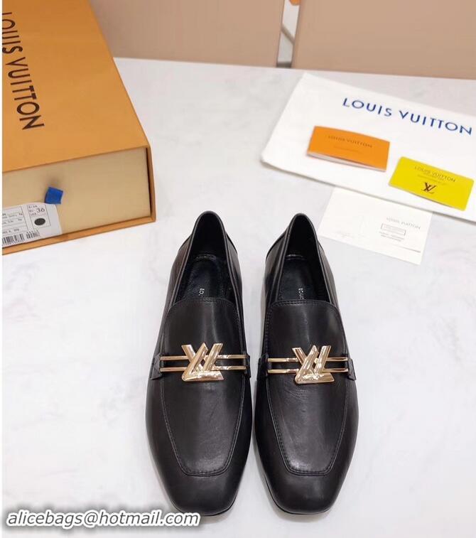 Promotional Louis Vuitton Upper Case Flat Loafer 1A4EV9 Calf Leather Black 2019