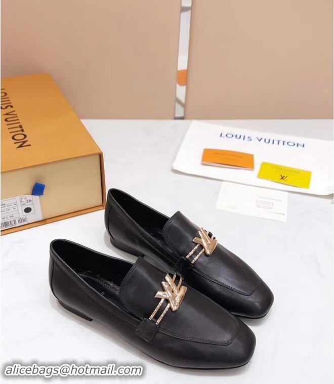 Promotional Louis Vuitton Upper Case Flat Loafer 1A4EV9 Calf Leather Black 2019